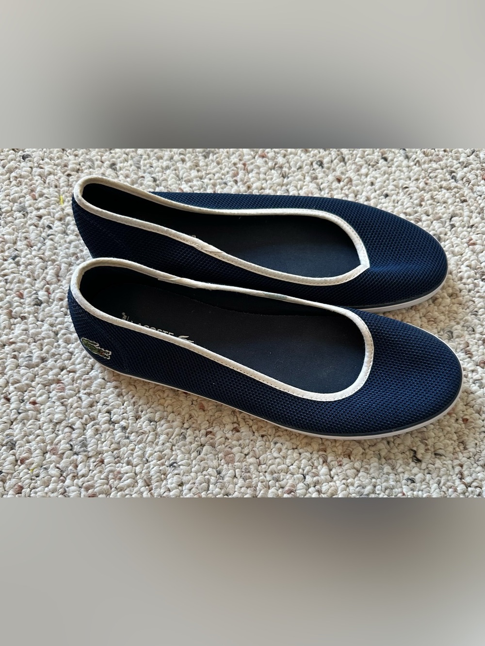 Lacoste Sport Marthe Navy Ballet Flats with White Trim 8